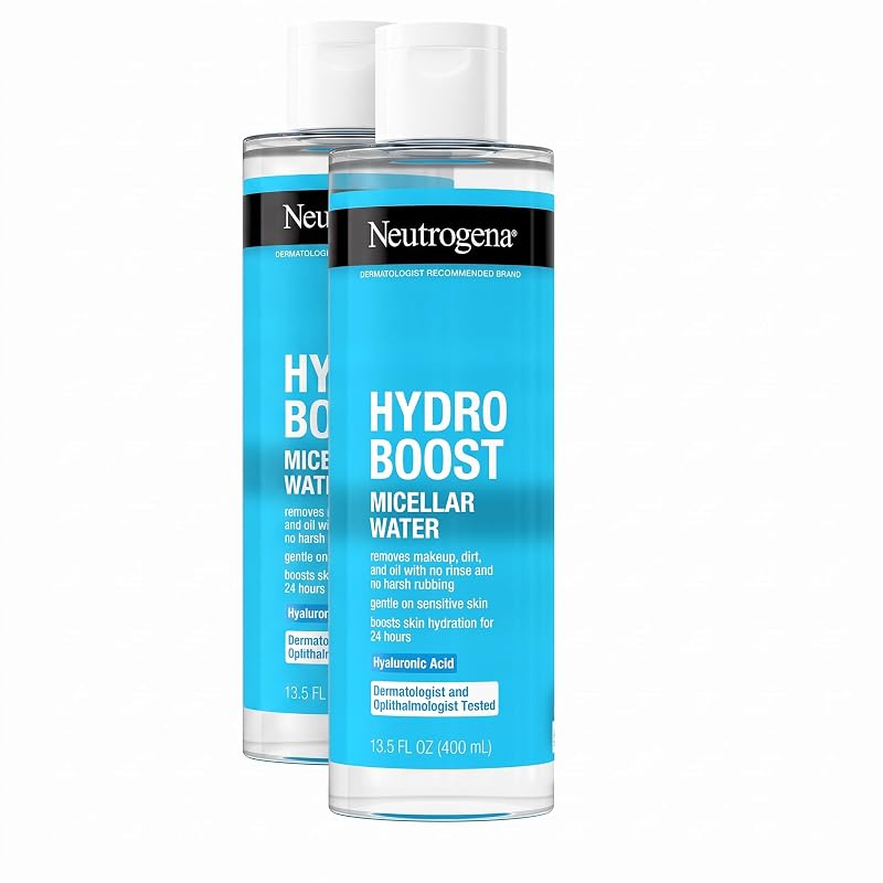 Água micelar Neutrogena Hydro Boost com ácido hialurônico, sem álcool, 2 unidades de 400 mL