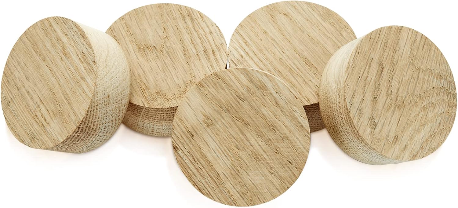 5 Pieces White Oak Wine Barrel Bung 2 Inch Wooden Bourbon Barrel Bungs