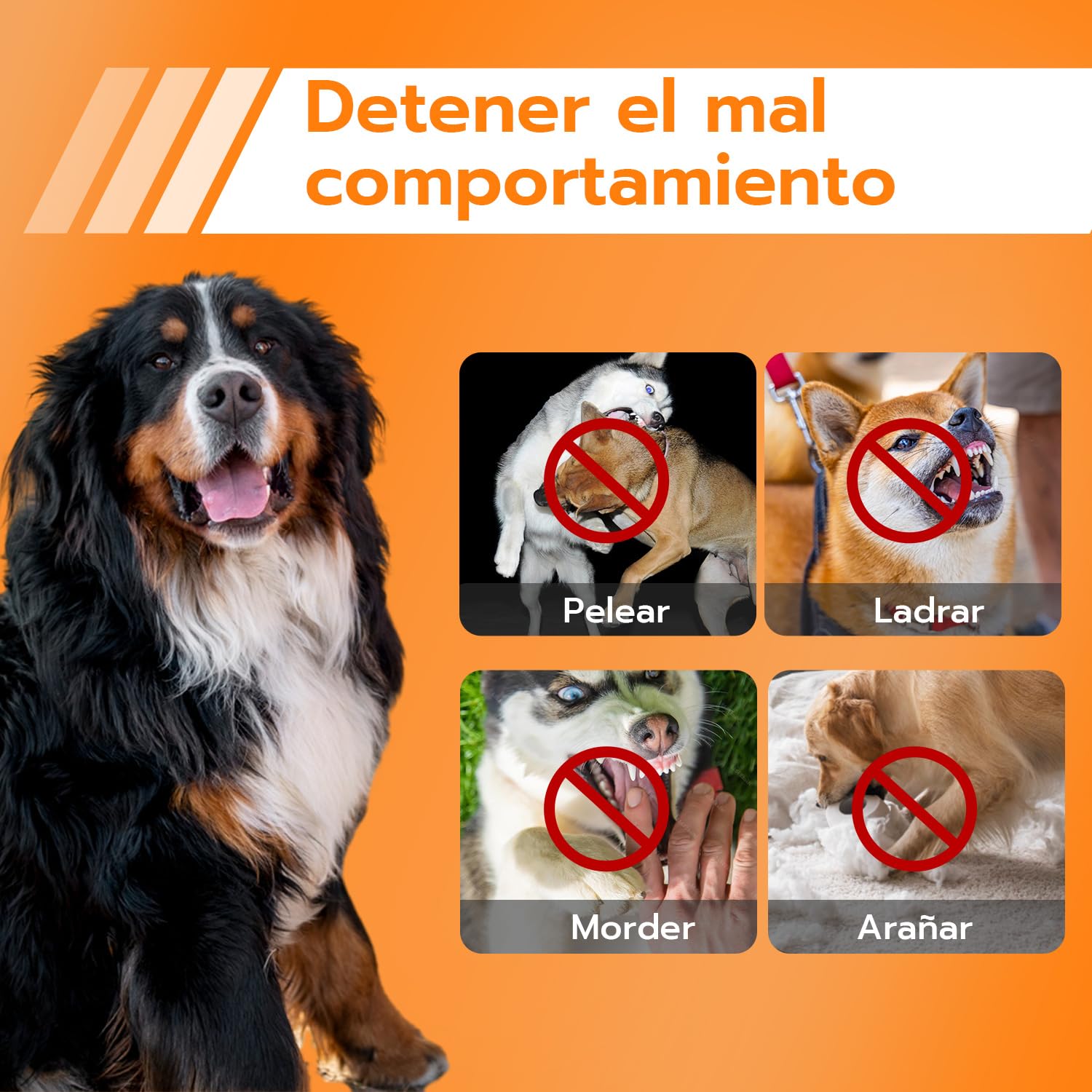 Mcbazel Ahuyentador de Perros, Dispositivo Ultrasónico Antiladridos de Largo Alcance 30 Pies, con 2 Modos de Ultrasonido y Linterna Estroboscópica, para la Mayoría en Interiores y Exteriores