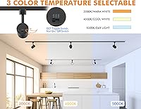 Vista 2 de CLOUDY BAY Cabezales de iluminación LED de pista, 3000 K/4000 K/5000 K seleccionables, regulables 8 W, CRI90+ con ángulo de inclinación ajustable
