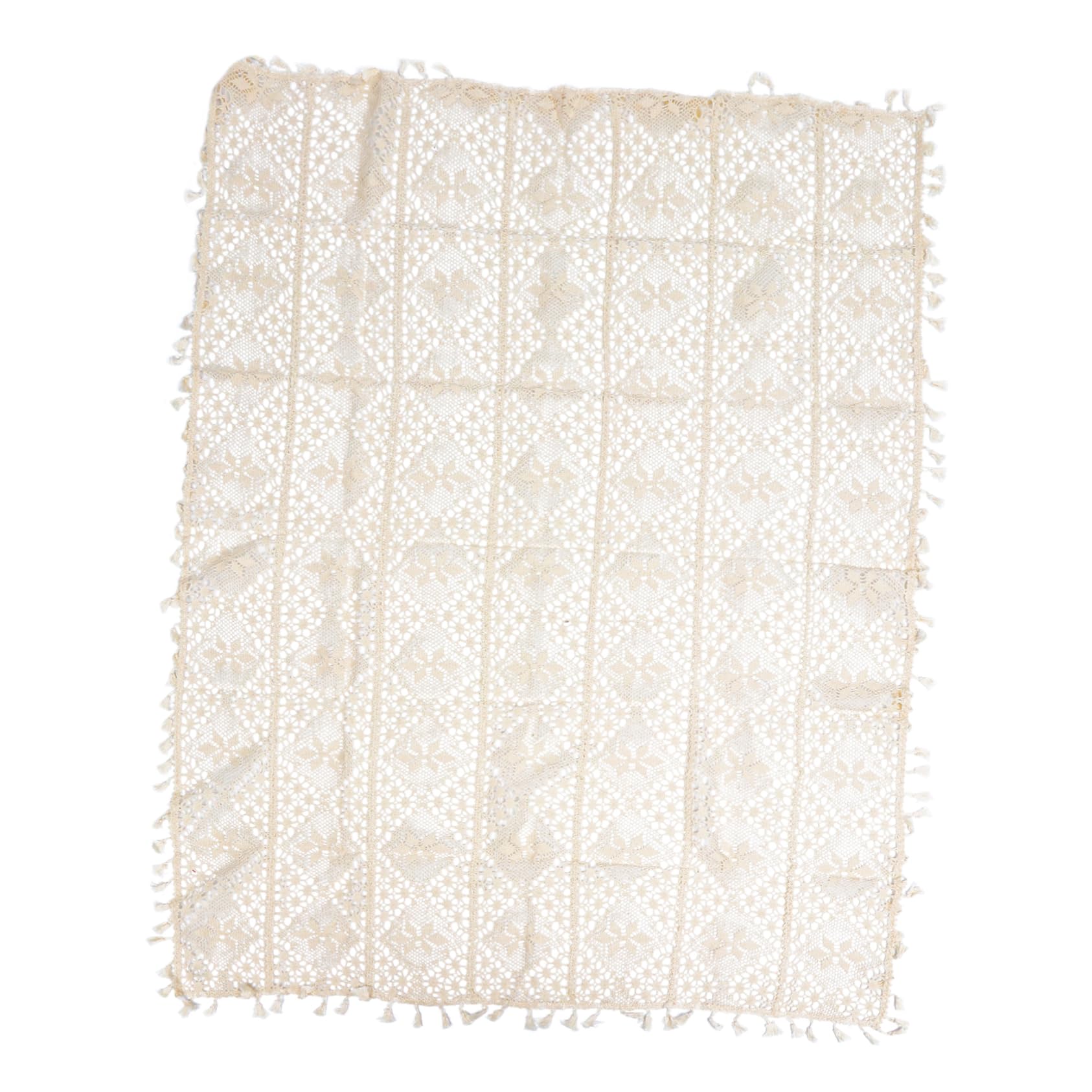Nappe de table style champêtre chic ajourée lavable en machine pour intérieur