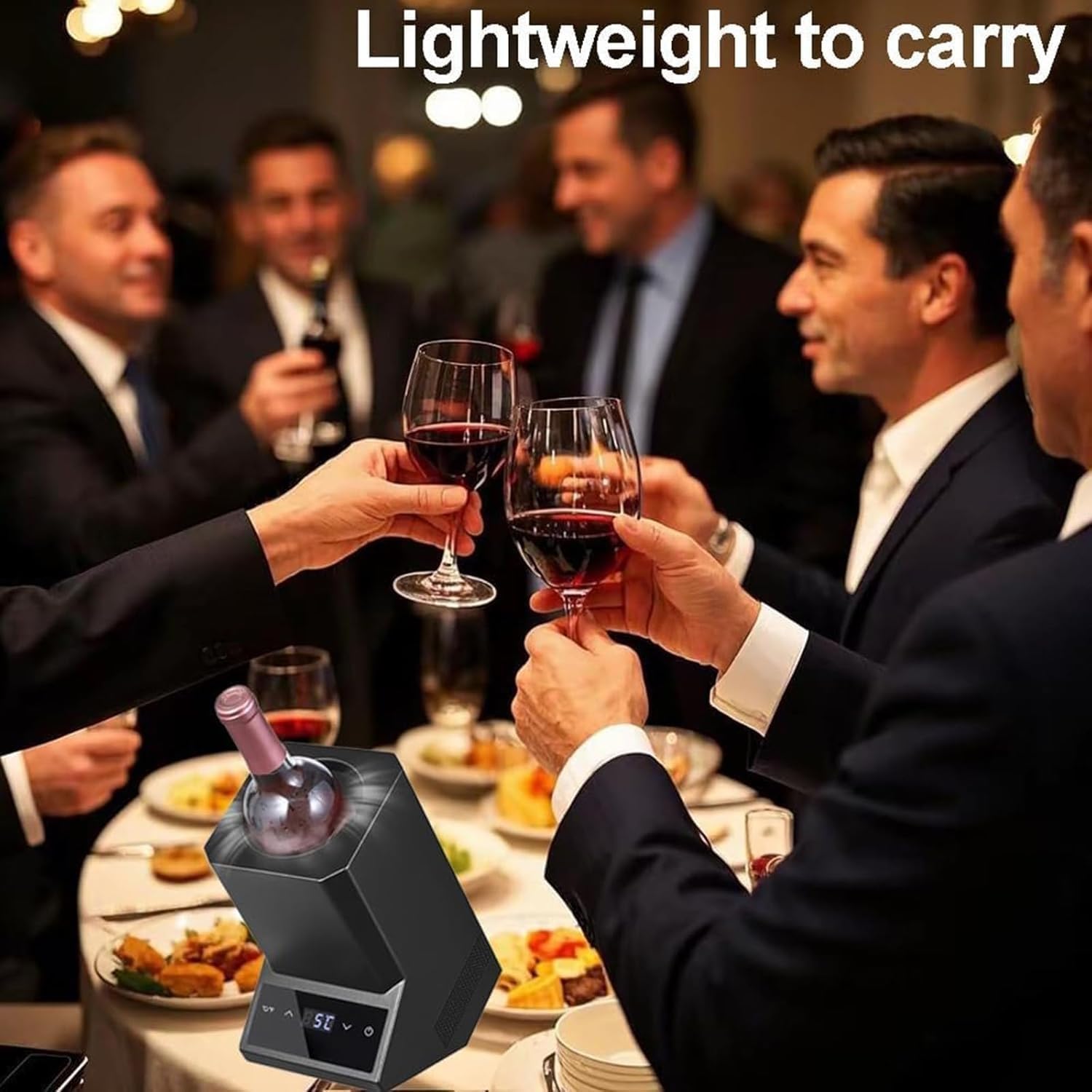 Enfriador Eléctrico De Vino, Enfriador De Una Sola Botella, con Control Digital De Temperatura (41-64 °F), Frío Durante 24 Horas, Bajo Nivel De Ruido, Ideal para Fiestas Y Regalos