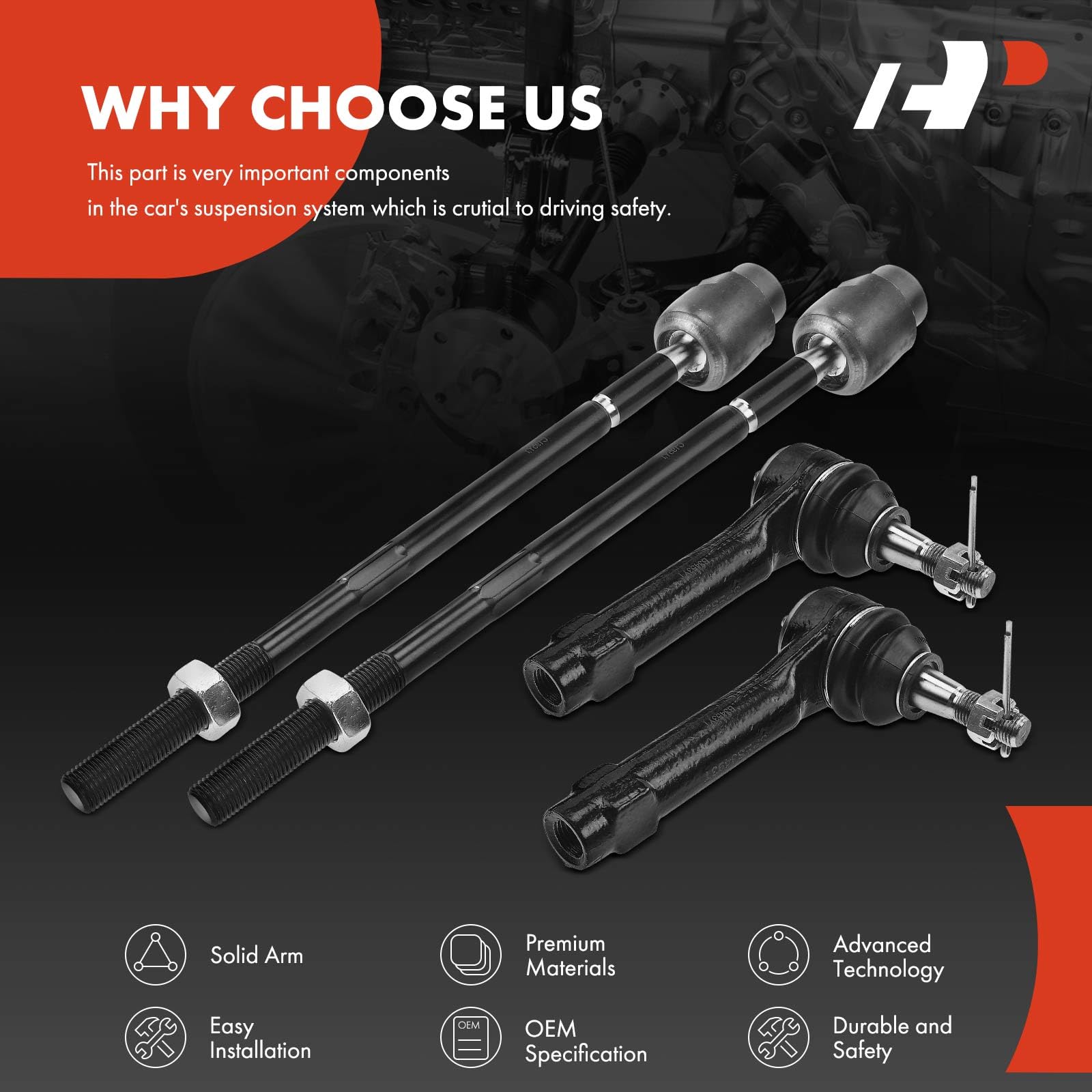 インパラ　タイロッドセット Amazon | A-Premium フロントインナーアウタータイロッドエンドキット