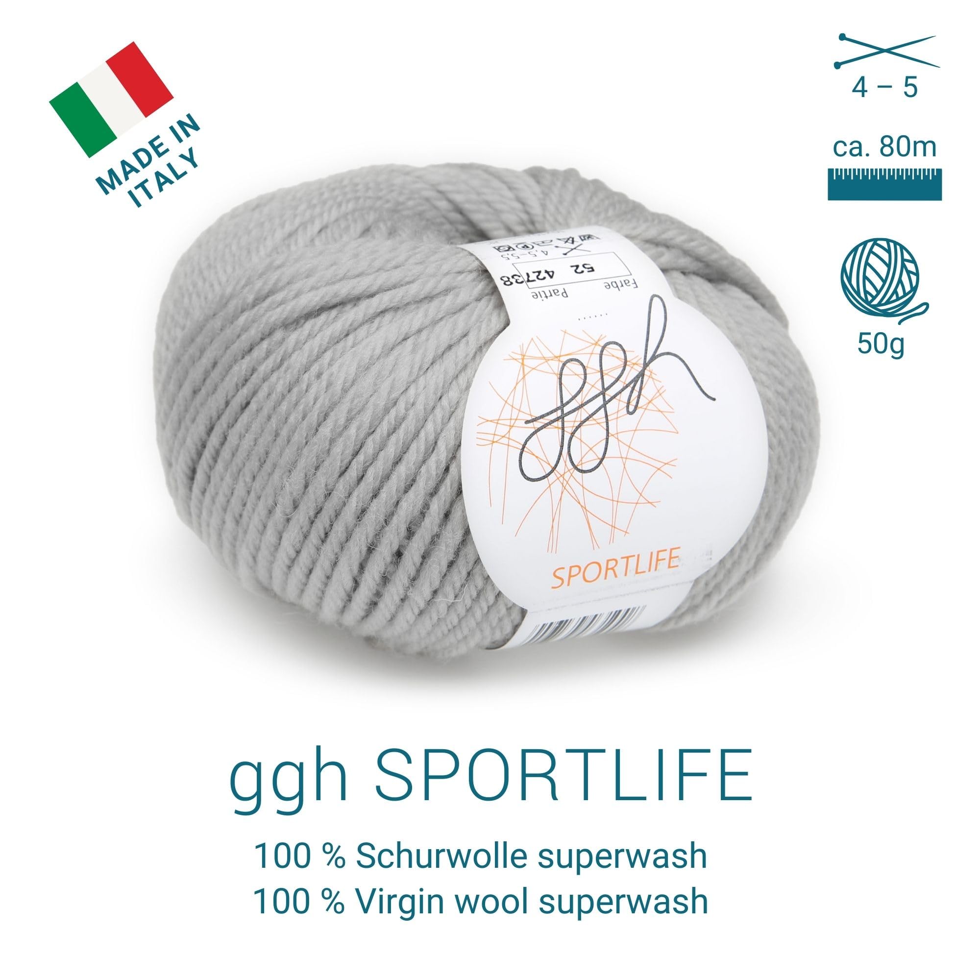ggh Sportlife Box | Set mit 300g (6x50g) | 052 - Hellgrau