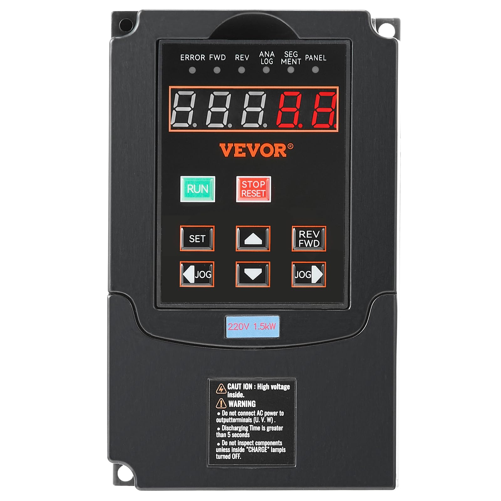 VEVOR VFD 2HP, 1.5KW, 7.5A, 1 o 3 fases 220V entrada a 3 fases 220V salida variador de frecuencia, entrada 40-60Hz, salida 0-400Hz VFD para control de velocidad CNC del motor del husillo