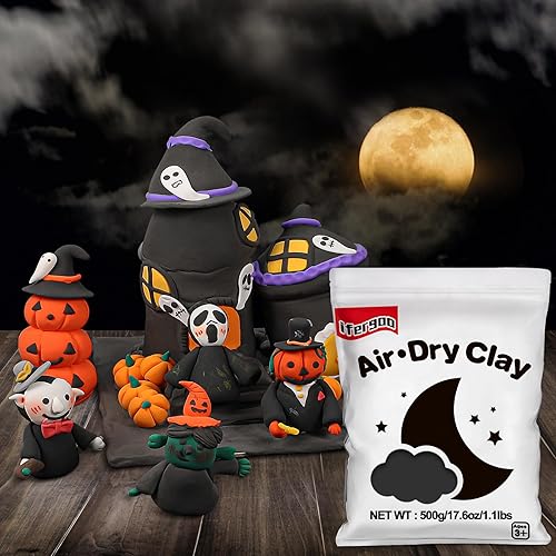 Miniatura 3 de Ifergoo Arcilla de modelado de espuma negra, cosplay moldeable, secado al aire, arcilla de moldeo blanda para proyectos de arte y manualidades para