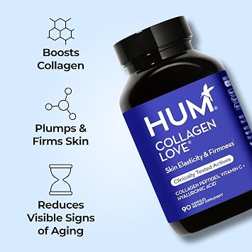 HUM Collagen Love Collagen Peptides Capsules, Firm Skin Support, 90 Count