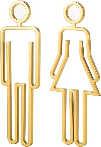 Miniatura 1 de Letrero de baño acrílico con respaldo adhesivo para hombres y mujeres, letreros de puerta de baño, letreros de baño para negocios, señalización de