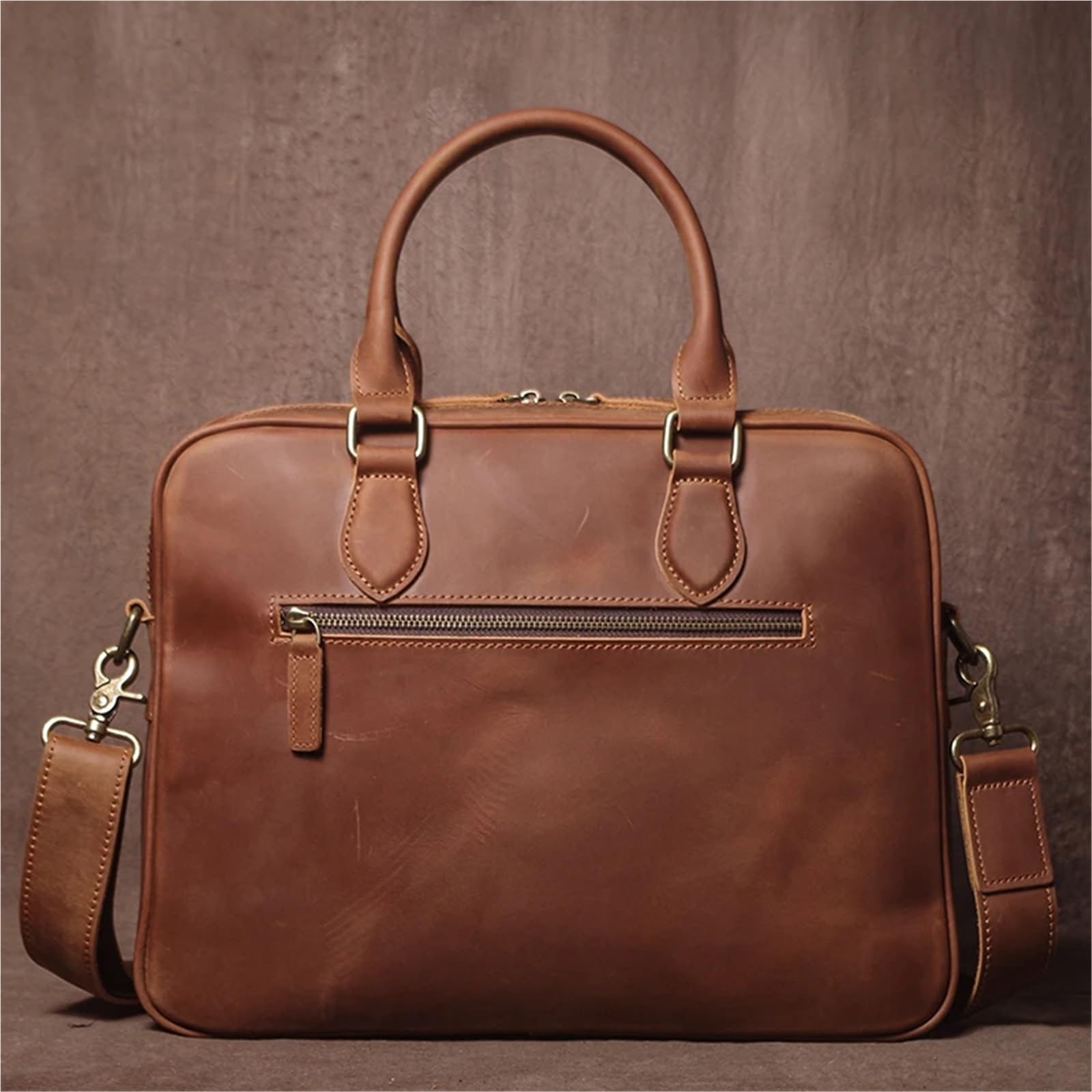 Bolso Mensajero De Cuero Maletín de piel vaca for hombre, bolso mano cuero genuino lujo, hombro ligero y sencillo, bandolera for portátil En Viaje De Negocios