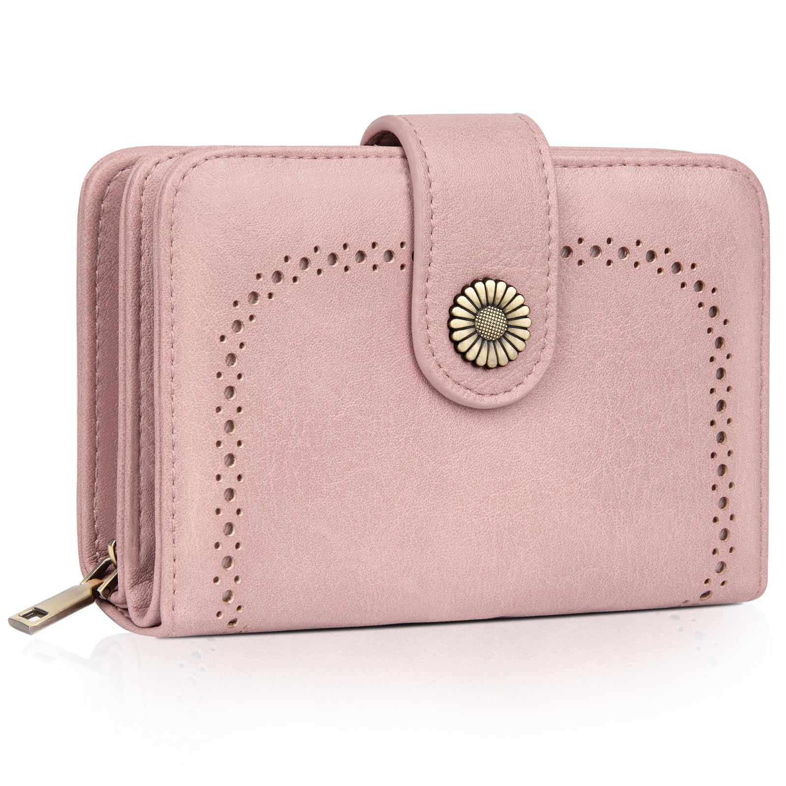 TEUEN Geldbeutel Damen Große Kapazität PU Leder Vintage Portemonnaie Brieftasche Geldbörse Mittelgroß mit RFID-Blockierung und Mehreren Fächern Frauen