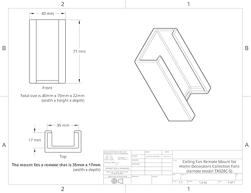 Vista 3 de Ceiling Fan Remote Wall Switch Plate Mount for Home Decorators Collection Fans (remote model TX028C-S) (White, Wall Mount)