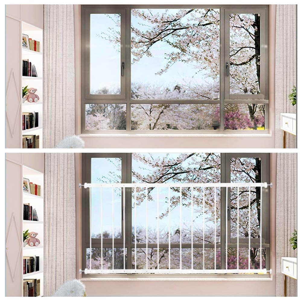 WAOWAO Osłony bezpieczeństwa dla dzieci, dzieci, ochrona przed dziećmi, bardzo szeroka, biała bramka okienna, pasuje do okien przesuwnych 80-220 cm (2 szt., 92-156 cm)