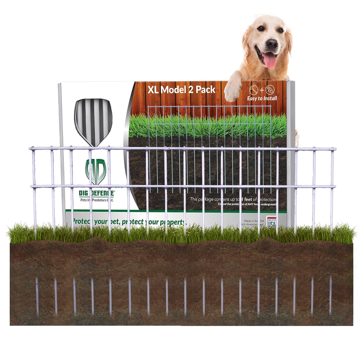 Dig Defence 2 Pack No-Dig XL Animal Barrier for Max Protection, 15" L X 24" W