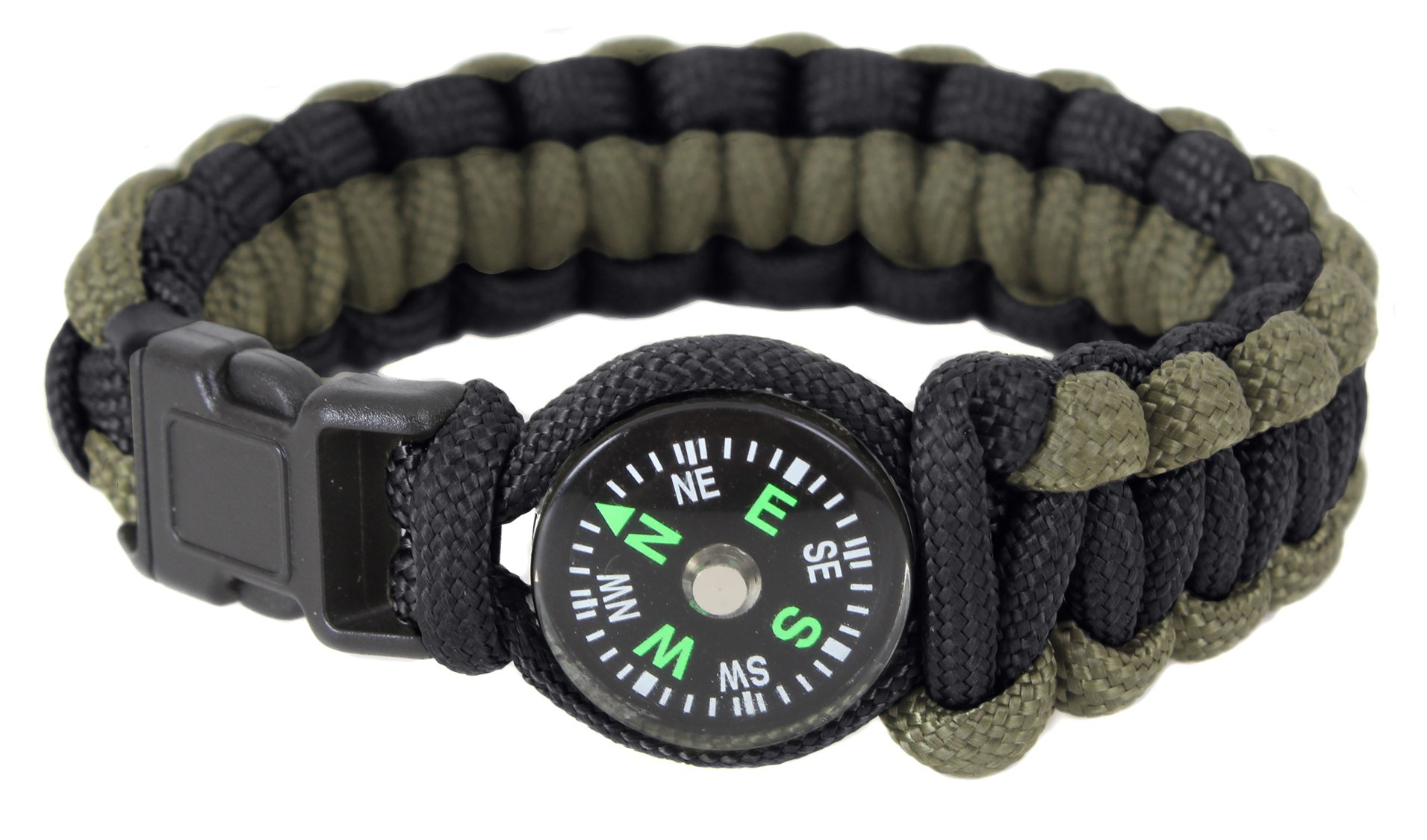 Bracelet Paracorde Highlander – Anneau D Noir/olive, Modèle CS203