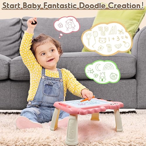 Miniatura 30 de AiTuiTui Tablero magnético de dibujo para niños pequeños, regalo para niñas y niños, escritura de bocetos a color, garabatos, bloc de viaje
