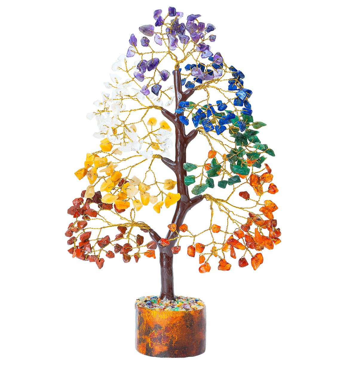 Árbol de la vida de los 7 chakras: árbol de la vida de cristal de los siete chakras, decoración de madera, piedras preciosas hechas a mano, decoraciones de cristal, regalos espirituales, Feng Shui