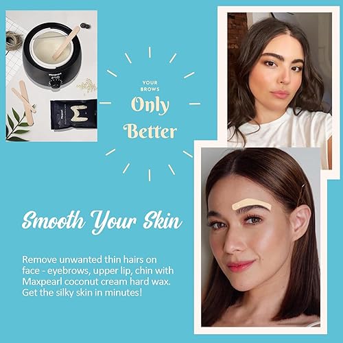 Miniatura 4 de Maxpearl Kit de depilación digital para el hogar, 7 paquetes de cuentas de cera dura para depilación de todo el cuerpo + calentador de cera digital