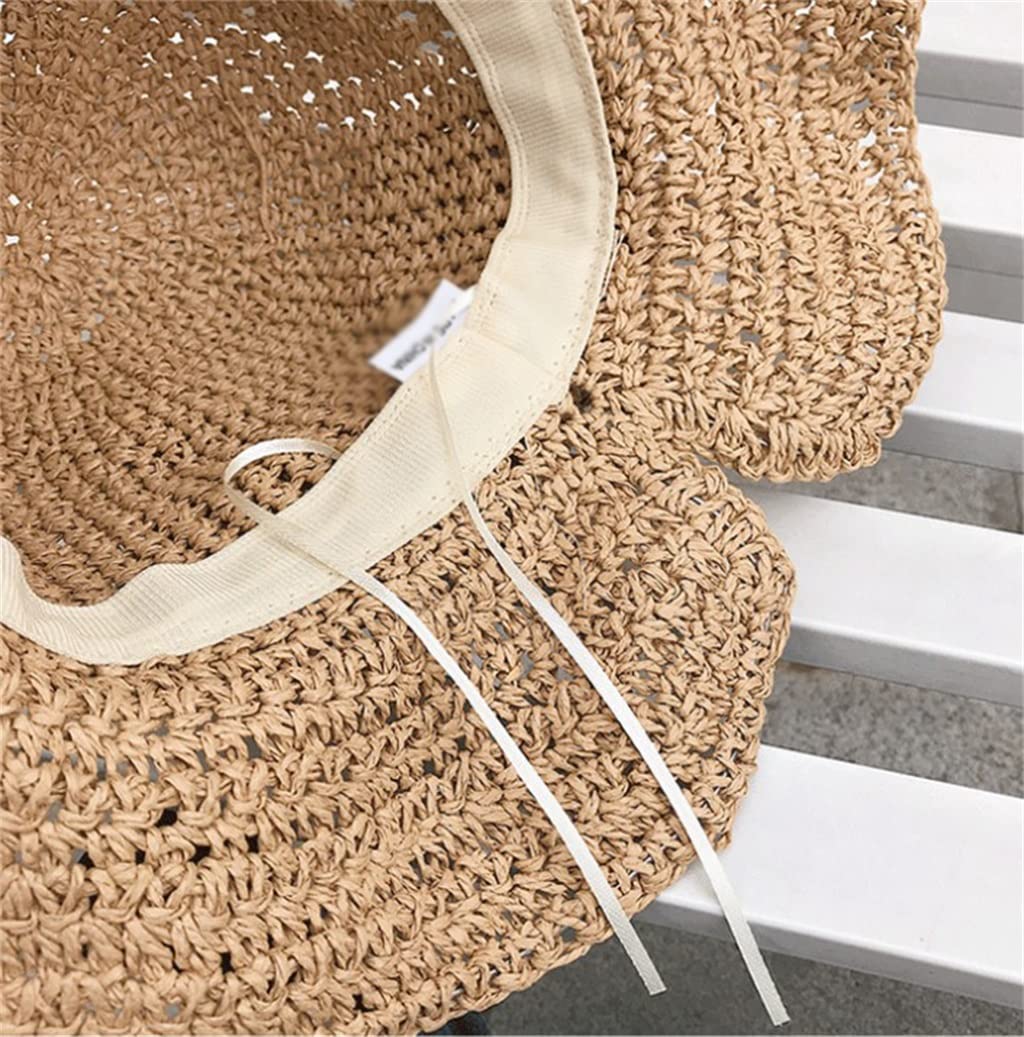 Sombrero de Mujer Arco Sombrero para el Sol Sombrero de ala Ancha Floppy Sombrero de Verano Cúpula de Playa (Color : C, Tamaño : Un tamaño) (B Un tamaño)