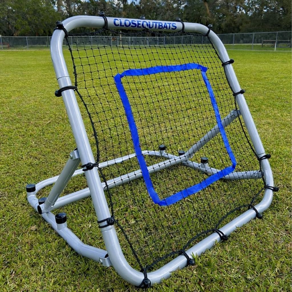 3 x 3 Rebounder Net for Baseball Softball - Portable and Adjustable - Pitching Throwing and Fielding