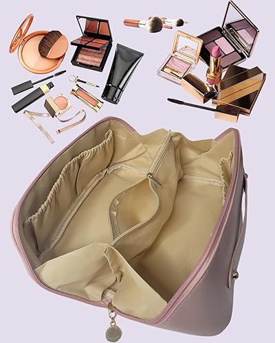 Miniatura 5 de Bolsa de maquillaje de viaje, bolsas de cosméticos para mujer, Rosado, Bolsa de maquillaje