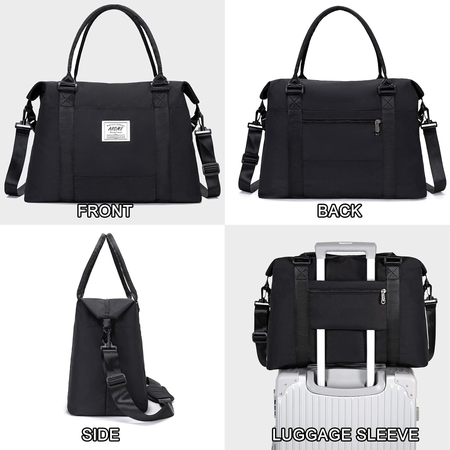 AROME Weekender Bags for Women, Travel Duffel Bag Overnight Weekend Bag Sports Gym Tote Bag with Wet Pocket & Flight Approved