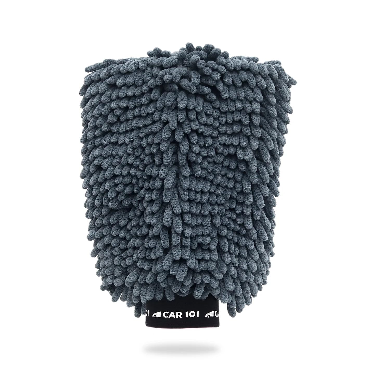 CAR101 Chenille Microfiber Wash Mitt 1800 GSM | Double-Sided Grey Ultra Soft Cleaning Glove | Scratch-Free & Highly Absorbent Mitt | Premium Detailing Mitt for Ultimate Shine | for Car & Bike Wash
