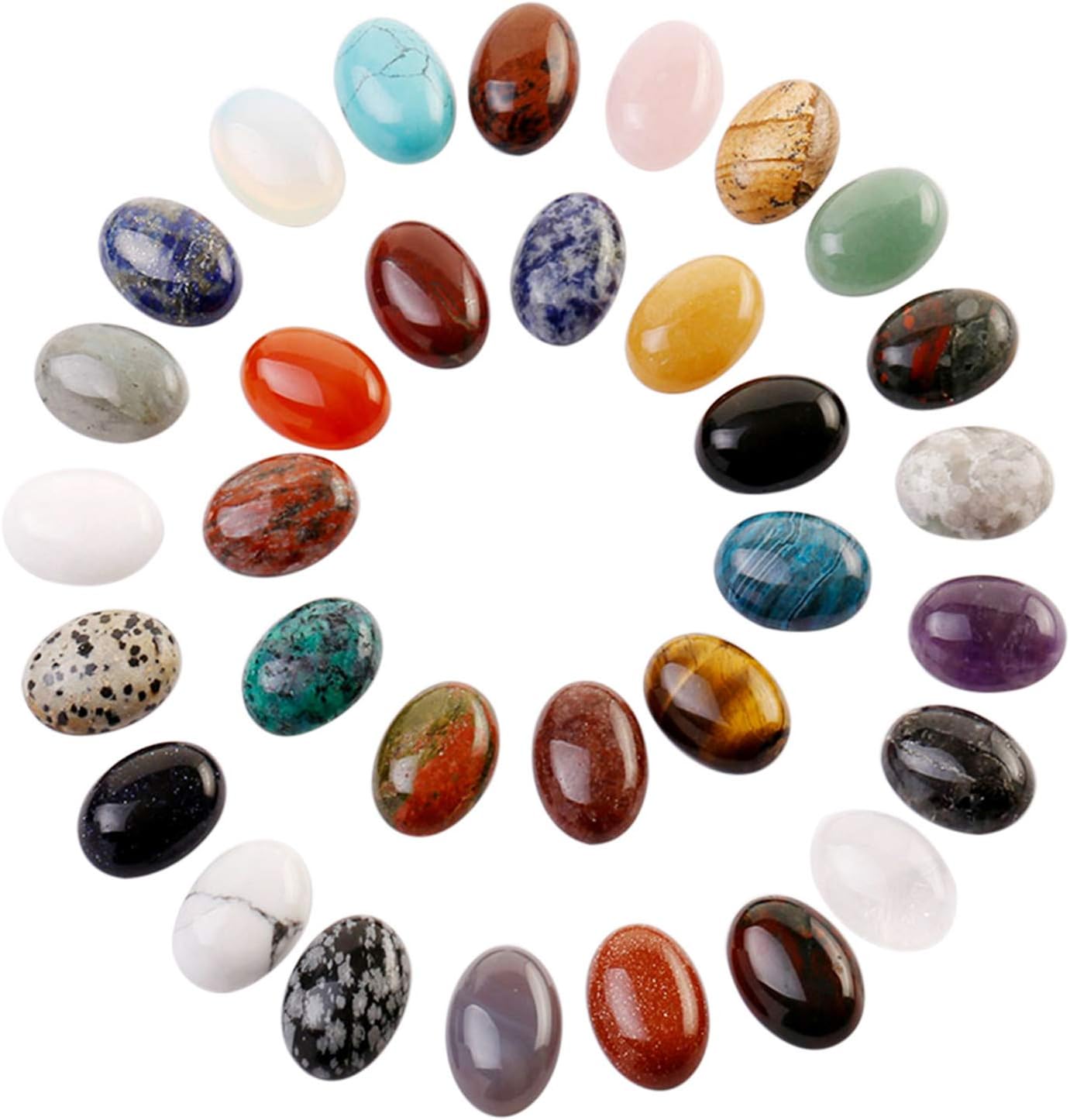 Amazon.com: Assorted 12pcs 20x15mm Gemstone Oval Teardrop Randow Color