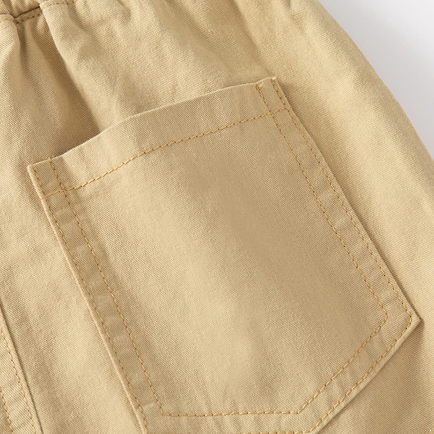 Toddler Little Boys Chino Cargo Shorts Elastic Waistband Pull on Short Pants Bottoms