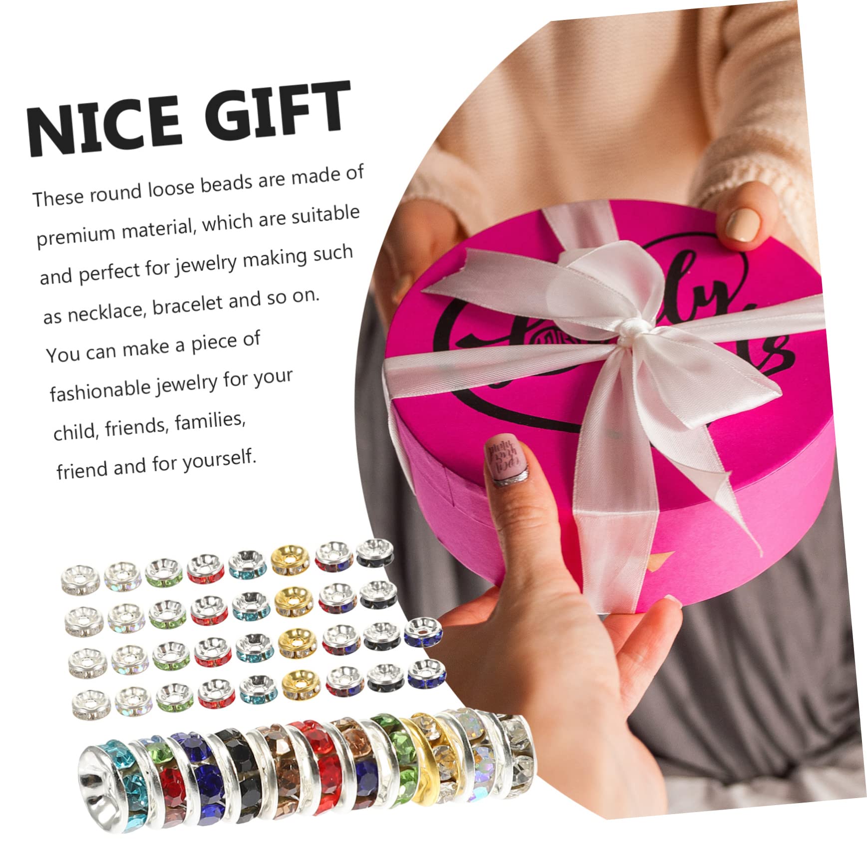 Lurrose 1200stücke Armband Spacer Perlen Rhinestone Zwischenperlen Für Schmuckherstellung Lose Bastelperlen Bastelmaterialien Für Ohrringe Und Mischfarbig