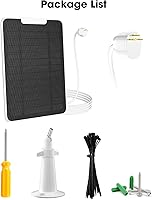 Vista 8 de Cargador de panel solar de 6 W compatible con cámara Google Nest para exteriores e interiores (versión de batería), energía solar para Google Nest