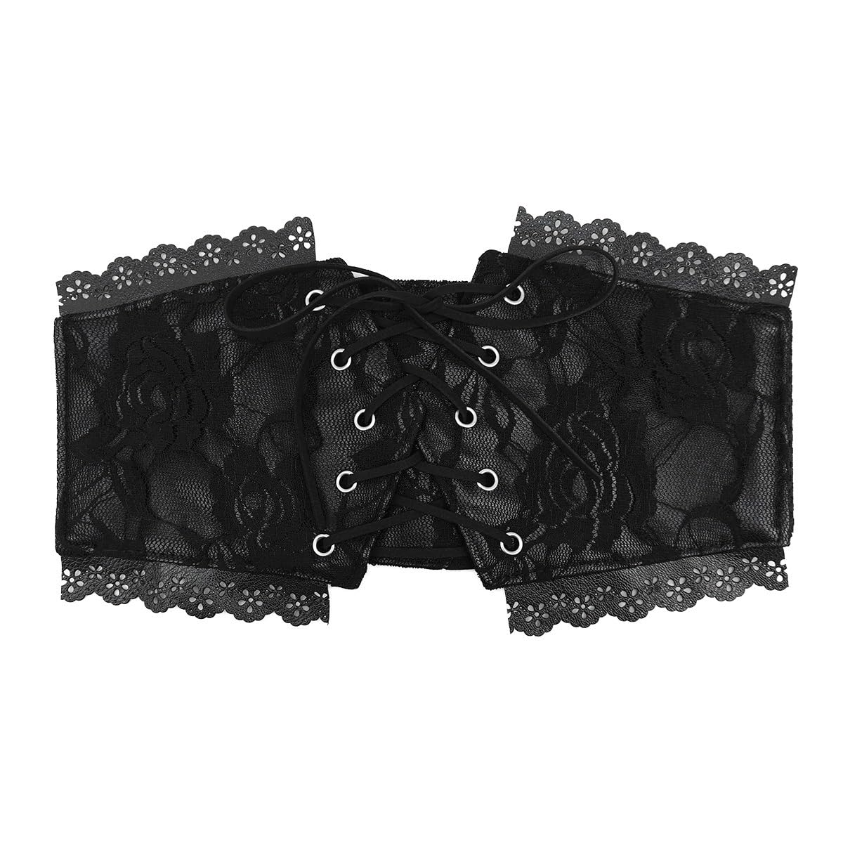 Ceinture élastique large pour femme avec cordon de serrage ajustable corset à lacets