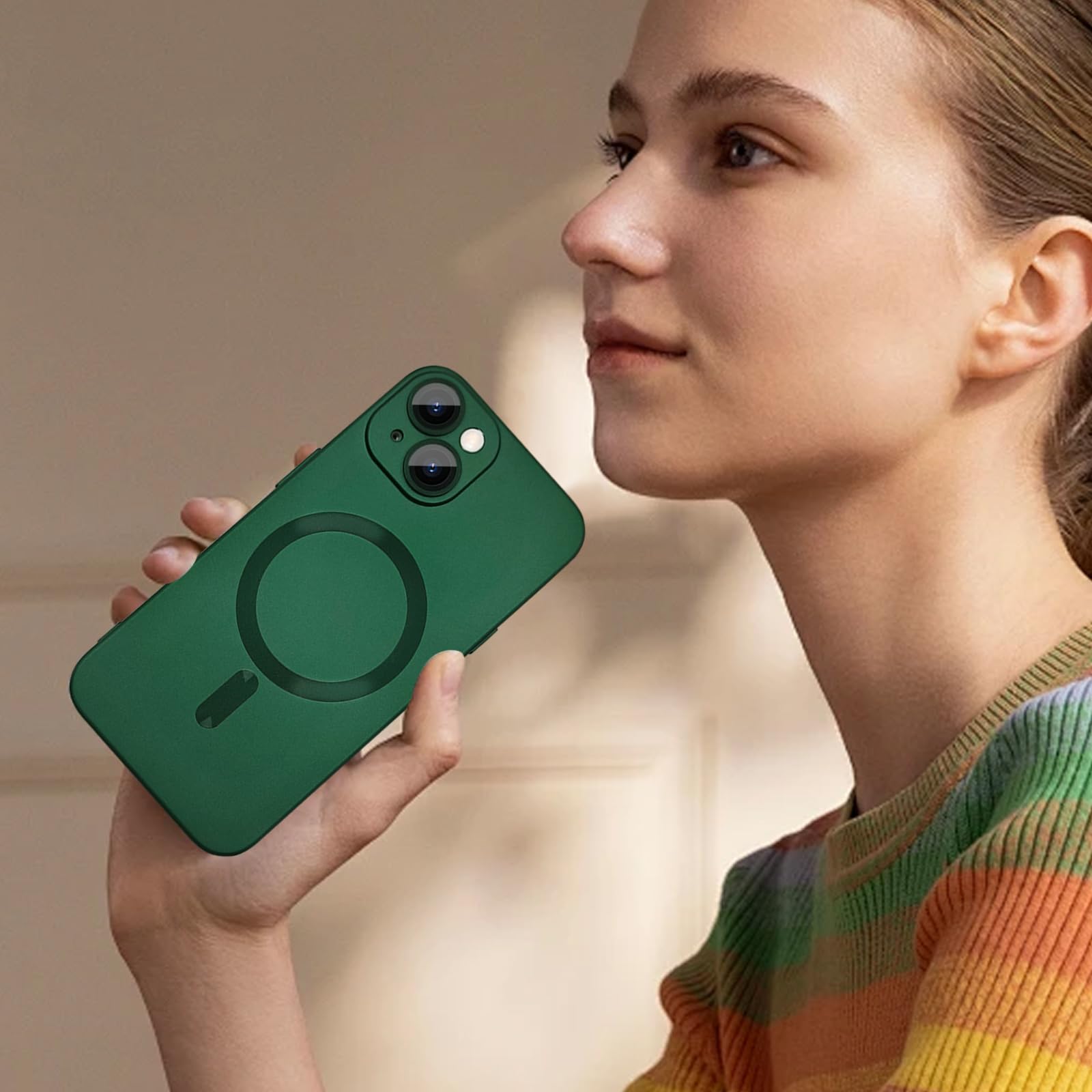 JETech Funda Transparente Suave Para IPhone 13 De 6.1 Pulgadas, Protección Completa Para Lente De Cámara, Compatible Con Carga Inalámbrica MagSafe, Funda De Teléfono TPU Galvanizada A Prueba De Golpes