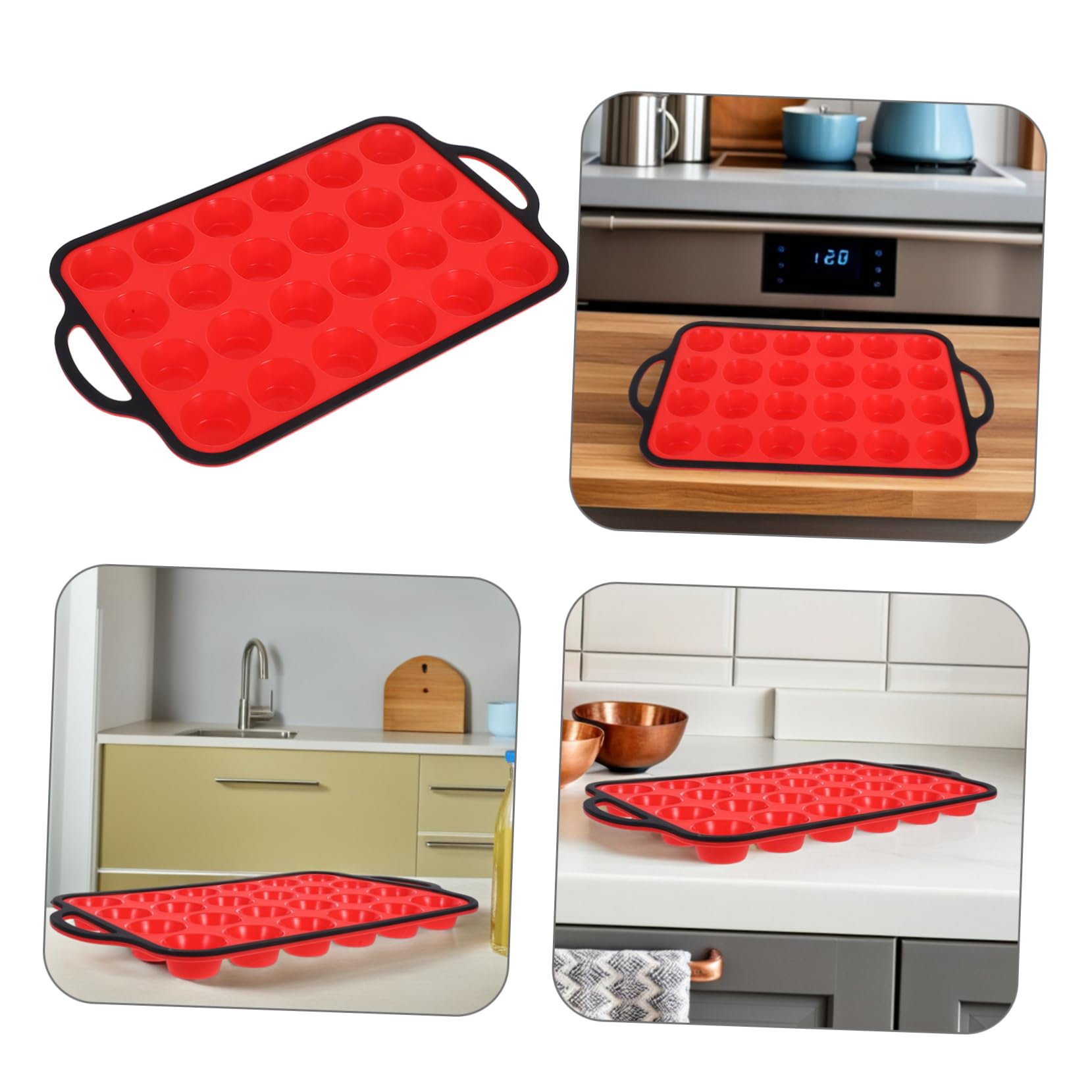 VALICLUD Moule à Muffins Silicone Antiadhésif Compartiments Pour Gâteaux Et Pancakes Réutilisable Et Lavable Pour Cuisine Familiale