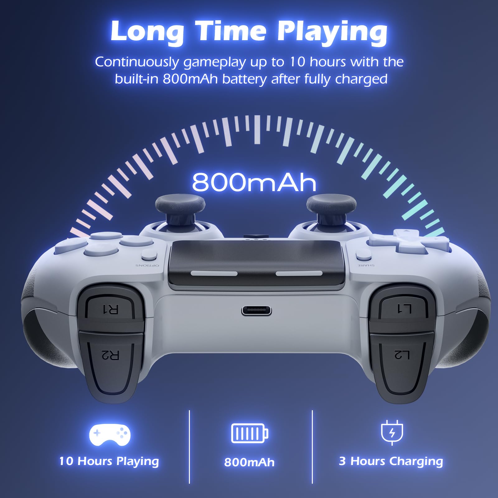 LATEC Mando para PS4,Mando Inalámbrico para P4 Slim/Pro con Vibración, Turbo, Sensor Giroscopio, Conector de Audio y Panel Táctil