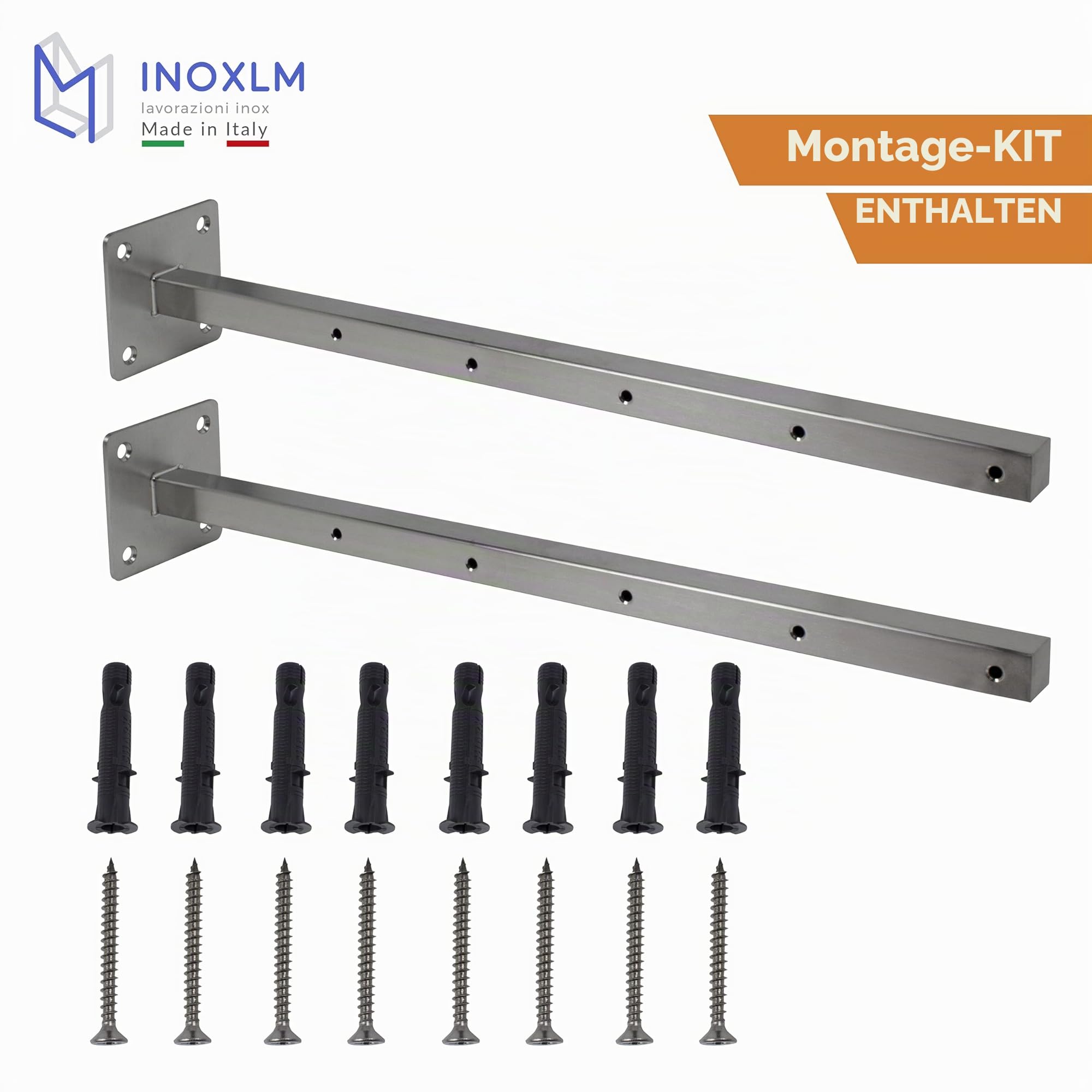 INOXLM Wandtrockner Edelstahl, Wäscheständer Wandmontage für Balkon & Außenbereich, Stabil & Pflegeleicht Wand Wäscheständer Made in Italy