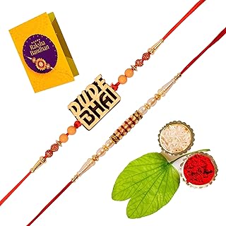 Rakhi | Rakhi for Brother with Gift Set Rakhi set of 2 Bhaiya Bhabhi Rakhi Rudraksha Rakhi card Send rakhi to USA Rakhi for brother