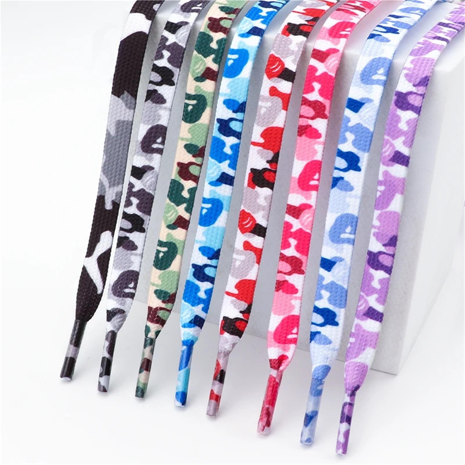 10 Paar bunte Schnürsenkel mit Aufdruck, flache Für Sneaker