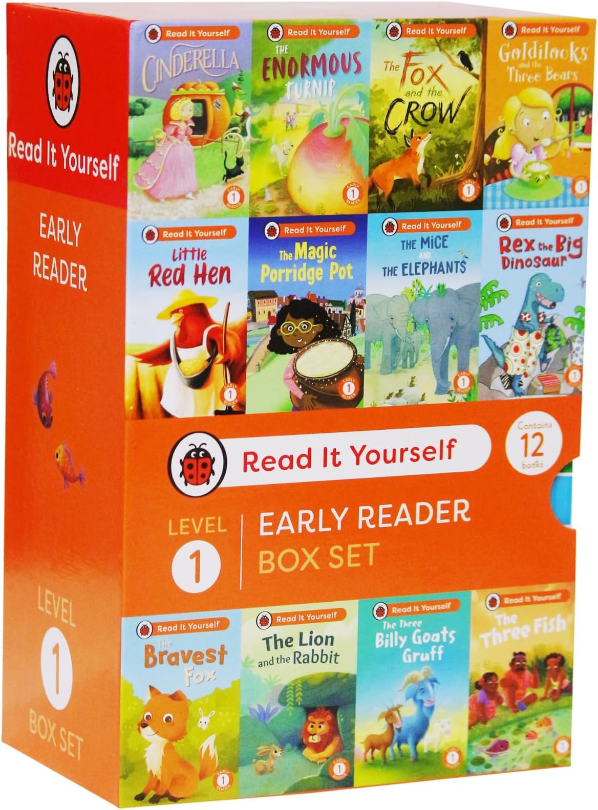 Read It Yourself with Ladybird: Early Readers Level 1: 12 Books Collection Box Set (Cinderella, The Three Billy Goats Gruff, Little Red Hen, The Enormous Turnip, The Fox and the Crow and More)