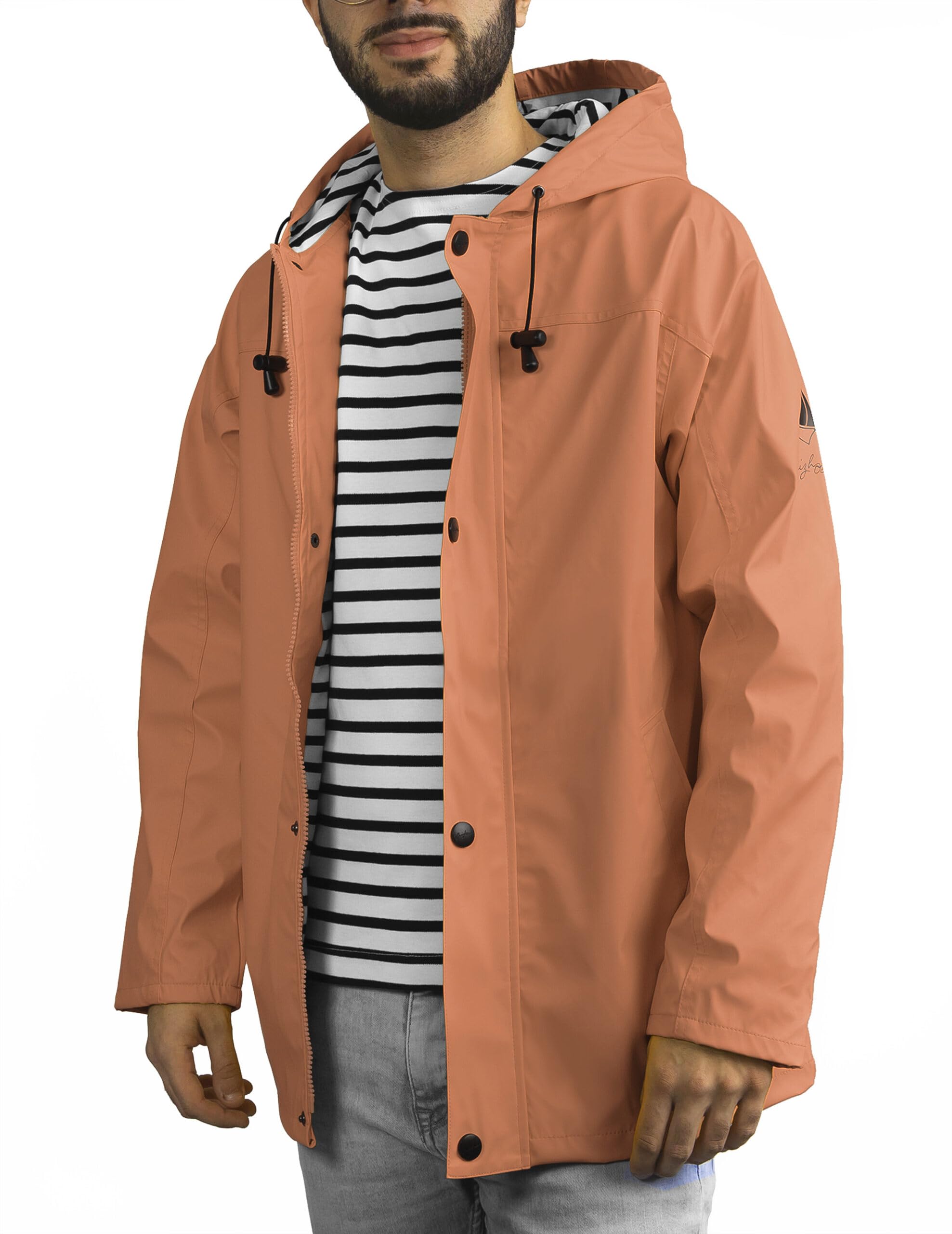 Breizh Ocean - Męska kurtka przeciwdeszczowa, od XS do 4XL, francuska marka ARMOR, płaszcz przeciwdeszczowy męski z kapturem, kurtka, wodoszczelna, dostępna w dużych rozmiarach