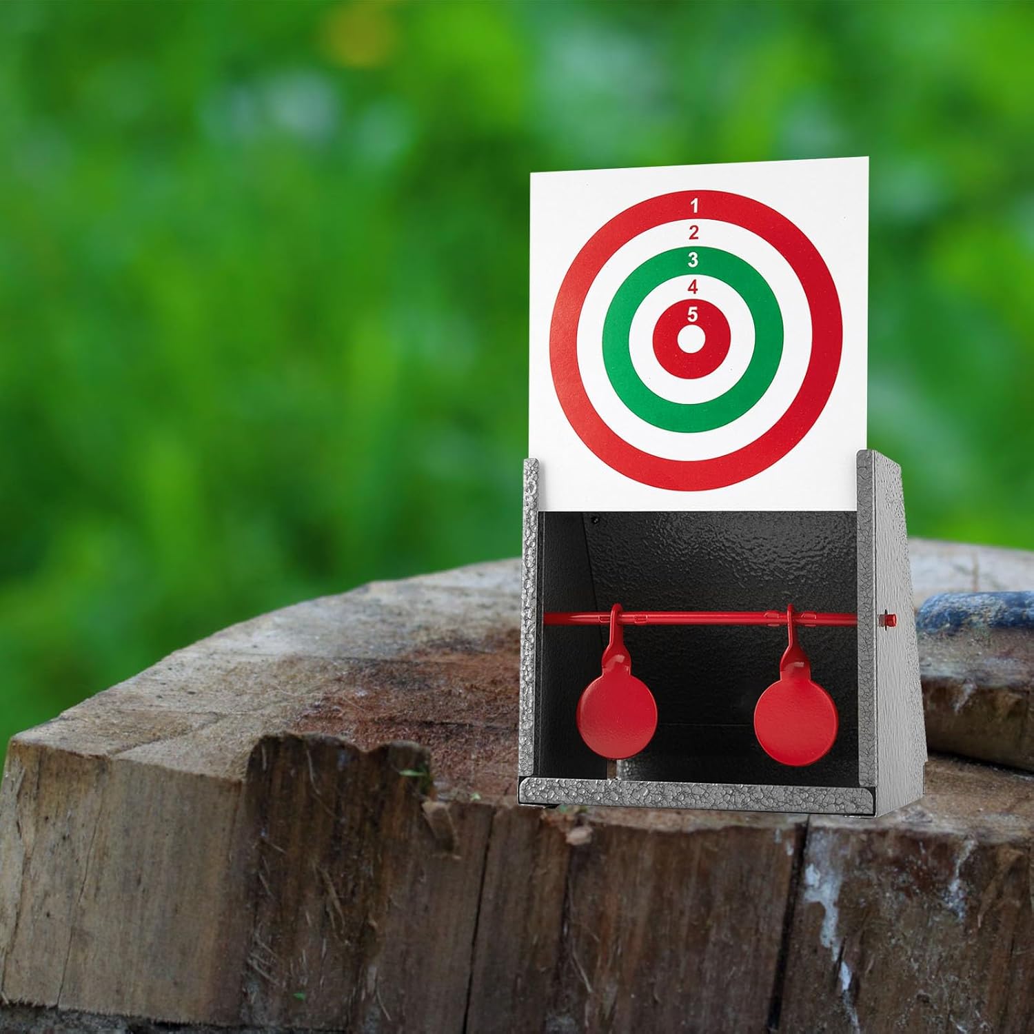 BB Gun Target Trap with Catch Box & 20 PCS Shooting Paper, Airsoft & Pellet Gun Shooting Catcher, with Spinning Metal Silhouettes Targets, for Backyard, Indoor - Small Size