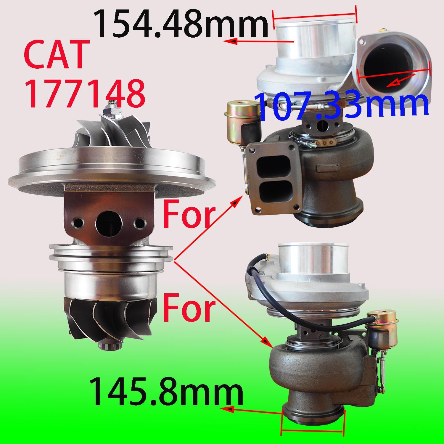 177148 170354 S410 S410G Turbo Cartridge CHRA Compatible with 1994-2007 CAT Caterpillar Truck 3406E 3406C C15 C16 Engine 14.64L Diesel 174260 0R-7299 0R6986 0R6989 174260 Turbocharger