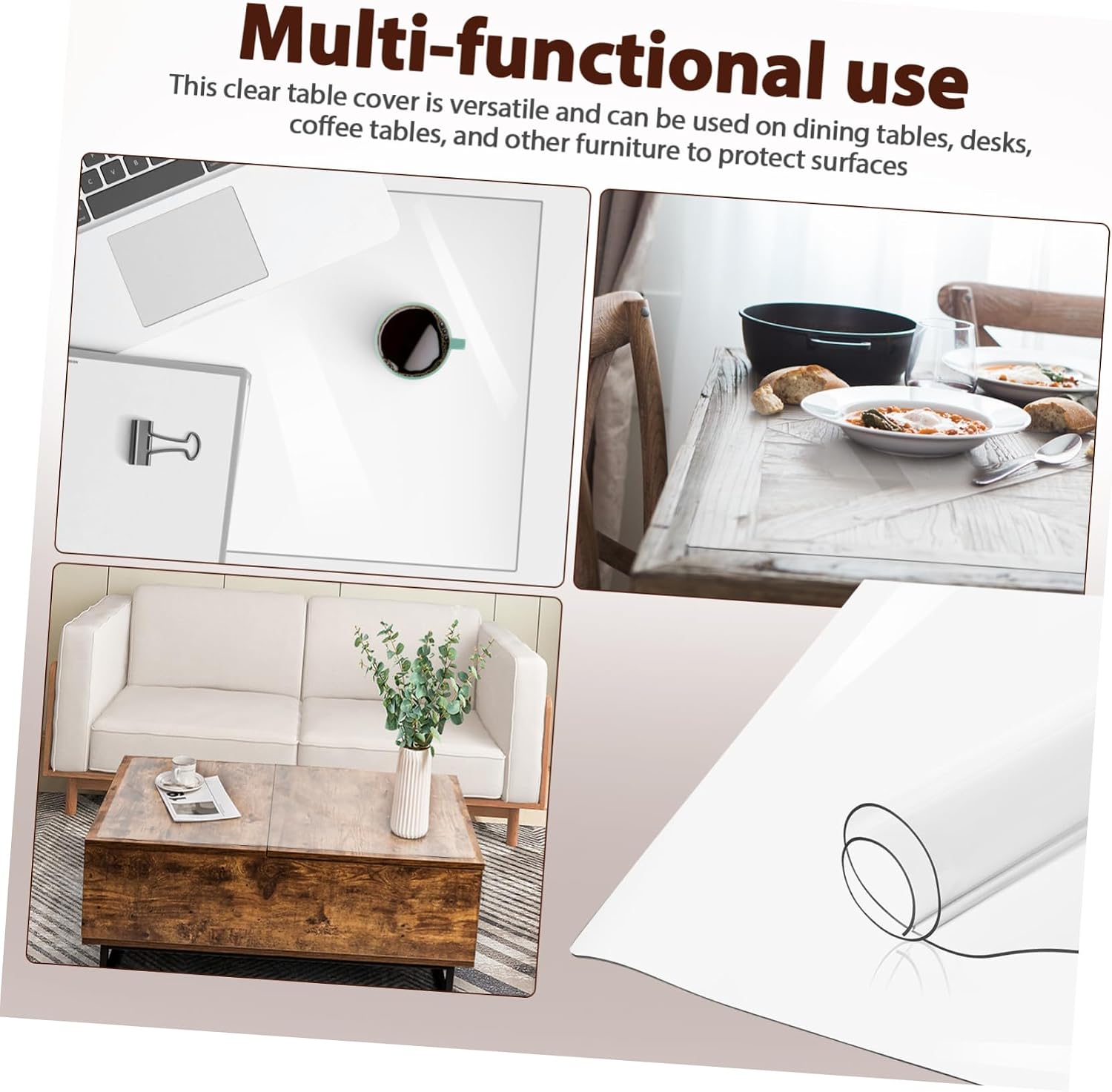 Alipis PVC Table Liner Easy Maintenance Desk Pad Dining Table Protector Desk Protector Mat Dresser Top Cover