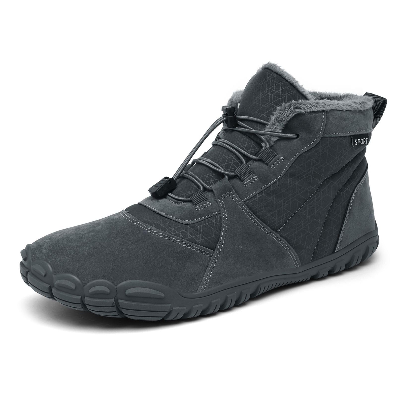 AONEGOLD Zapatos Descalzos de Invierno para Mujer y Hombre, Zapatos de Trail Running con Forro cálido, Zapatos de Invierno para Exteriores, Antideslizantes, Impermeables, Zapatos Descalzos