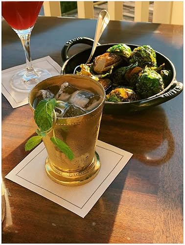 Miniatura 5 de Servilletas de cóctel de algodón blanco, 100% algodón, paquete de 50 unidades, 4.5 x 4.5 pulgadas, calidad de hotel, suaves y absorbentes, ideales