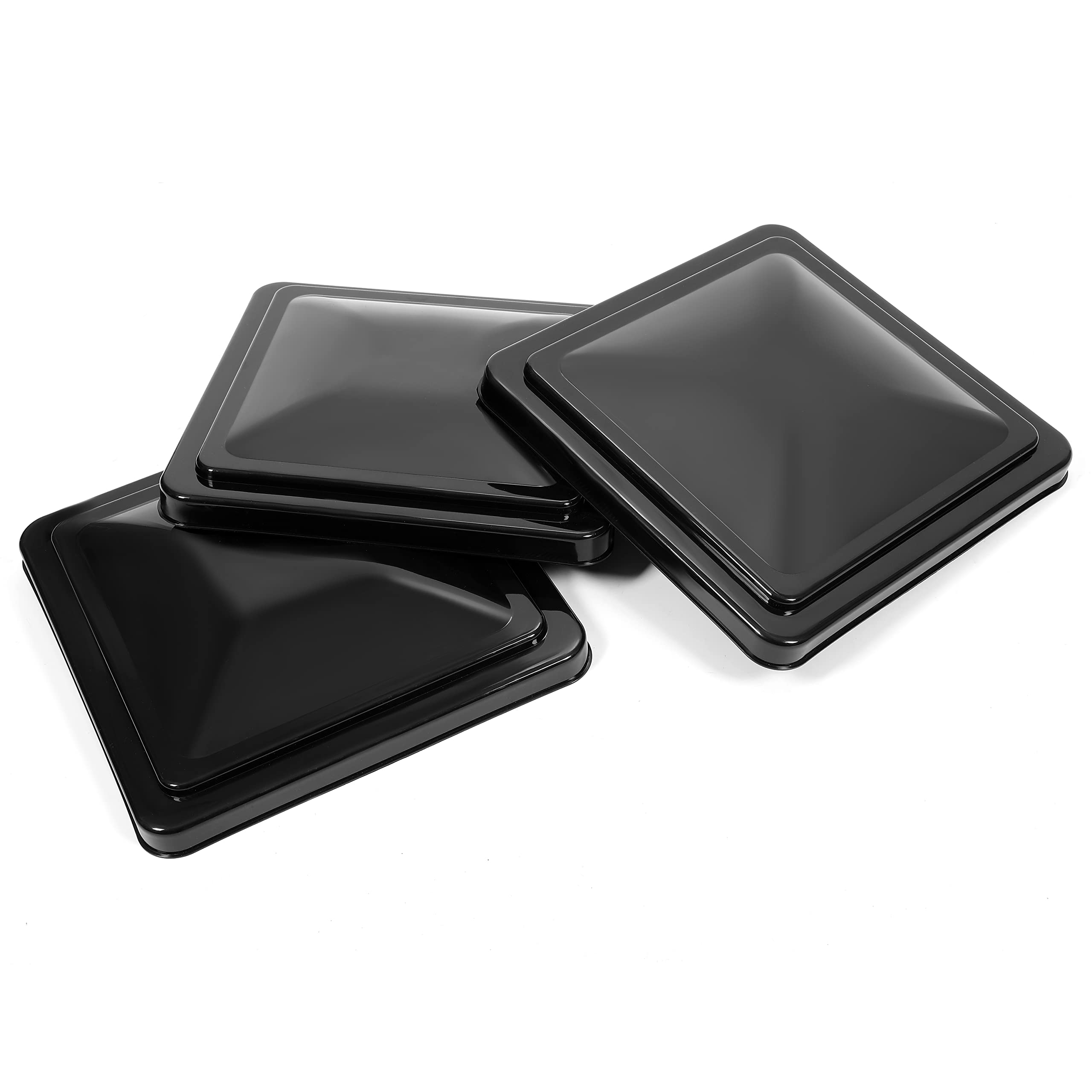 HECASA Black RV Roof Vent Cover 14" Compatible with Ventline Previous to 2008 and Elixir Vents Starting 1994 Vent Lid Plastic 3Pcs