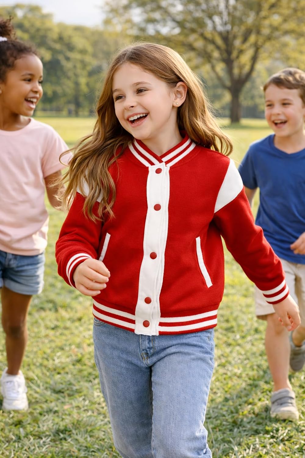 A2Z 4 Kids Baseball Contrast Jacket Varsity Style Coat Long Sleeves Sports New Fashion Unisex Girls Boys Age 2-13 Years