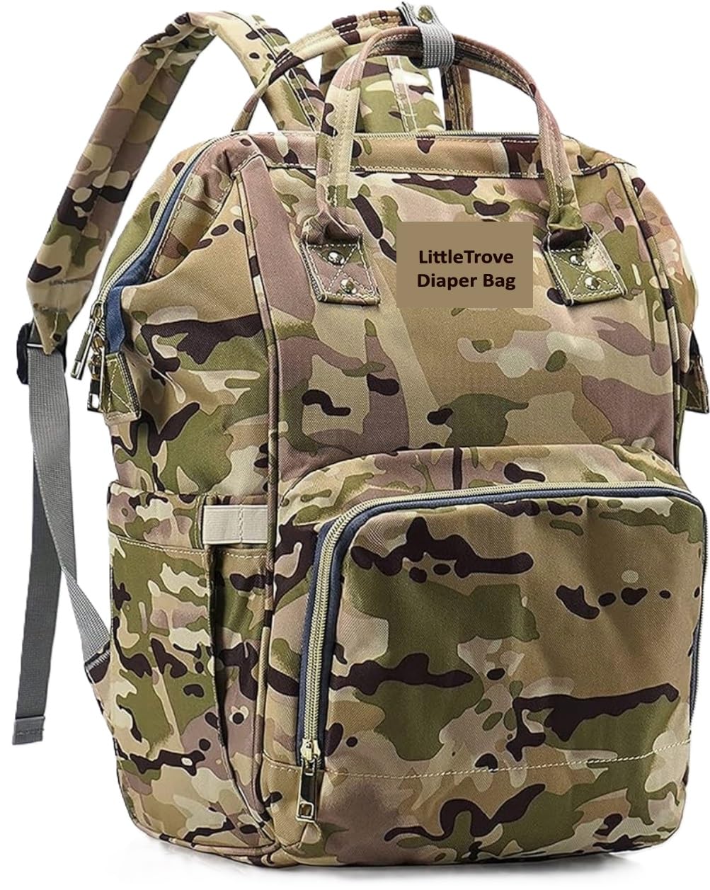 littletrove Baby Diaper Bag Kids Travelling Bag with Insulated Bottle Pockets for Toddlers & Infants (Camouflage Print)-picture-18