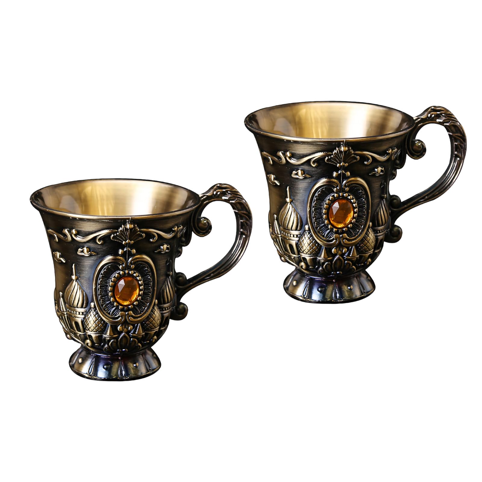 Xjdzineq Classical Antique Metal Chalices Goblet with Handle Retro Engraving Small Shot Glass Wine Cup for Parties and Collectors Antique Metal Wine Elegant Party