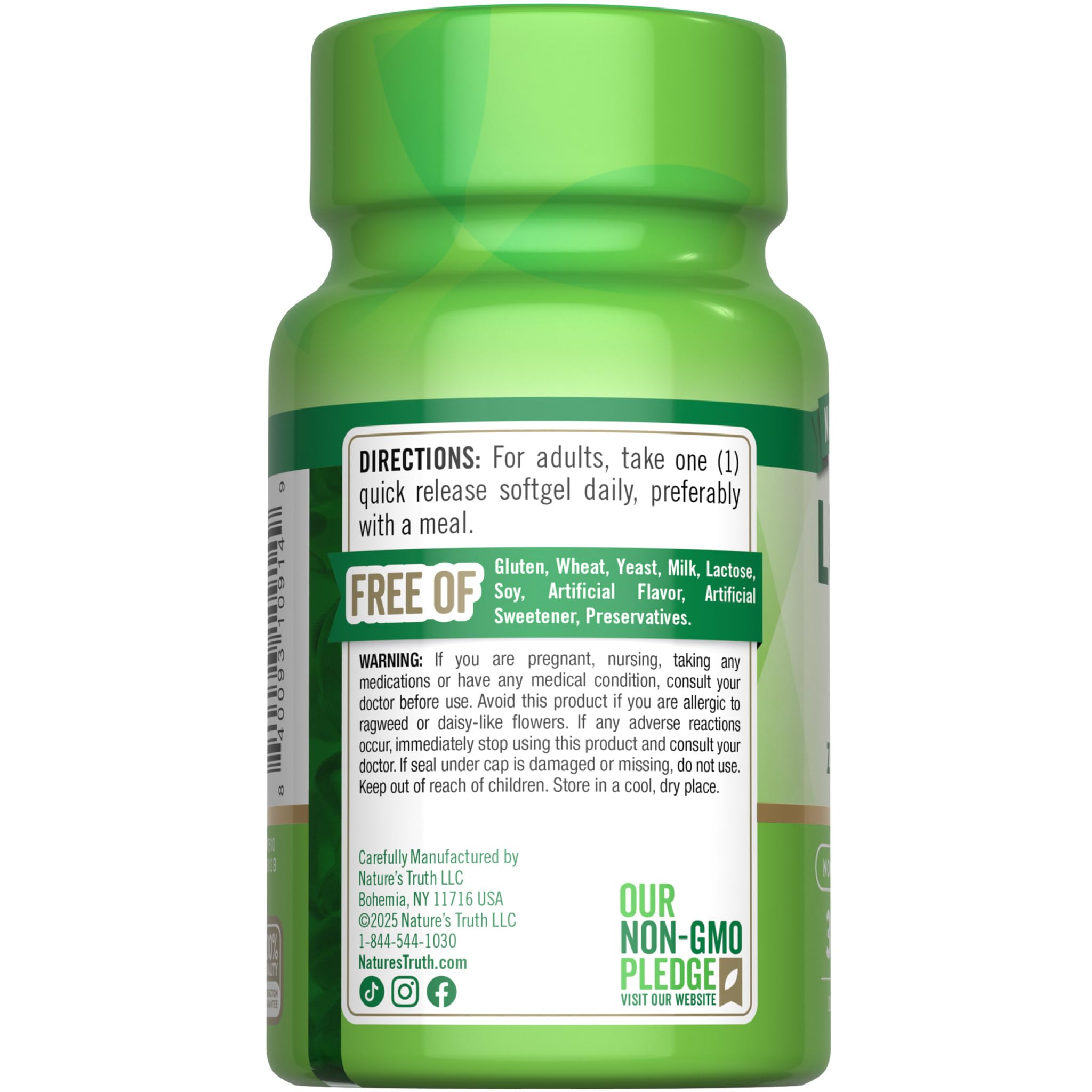 Nature's Truth Lutein and Zeaxanthin Supplement | 40mg | 30 Softgels — Amazon image 7