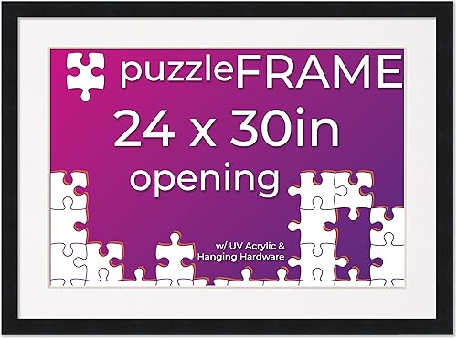 Miniatura 89 de Poster Palooza 16x20 Jigsaw Puzzle Frame Kit - Kit Includes Puzzle Glue Sheets, Black Wood Puzzle Frame with White Mat, UV Acrylic, Backing, Hanging